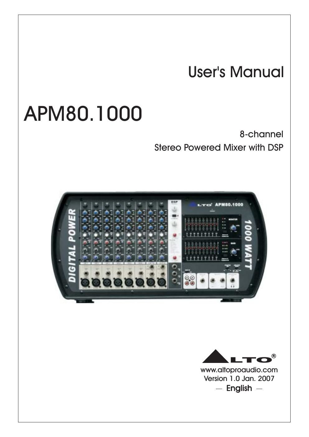 alto apm 80 1000 owner manual