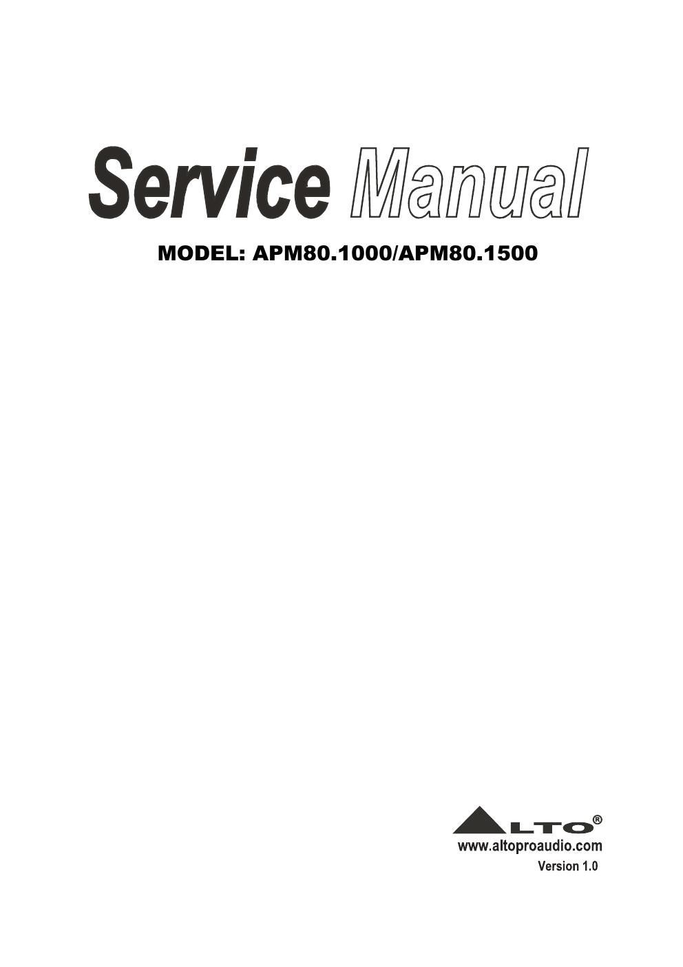 alto apm 80 1000 service manual