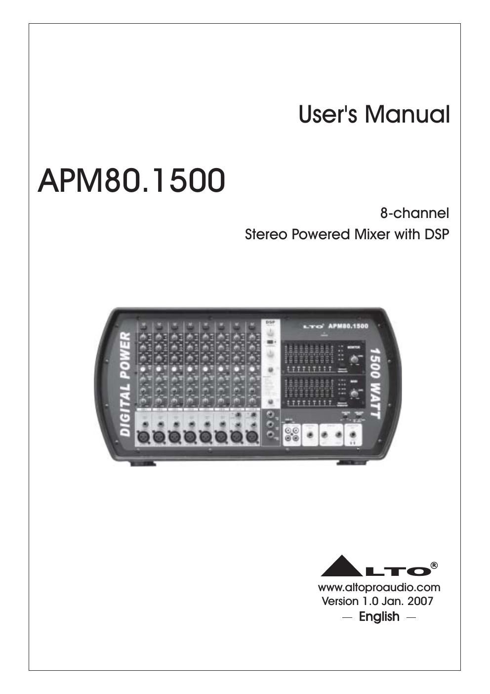 alto apm 80 1500 owner manual