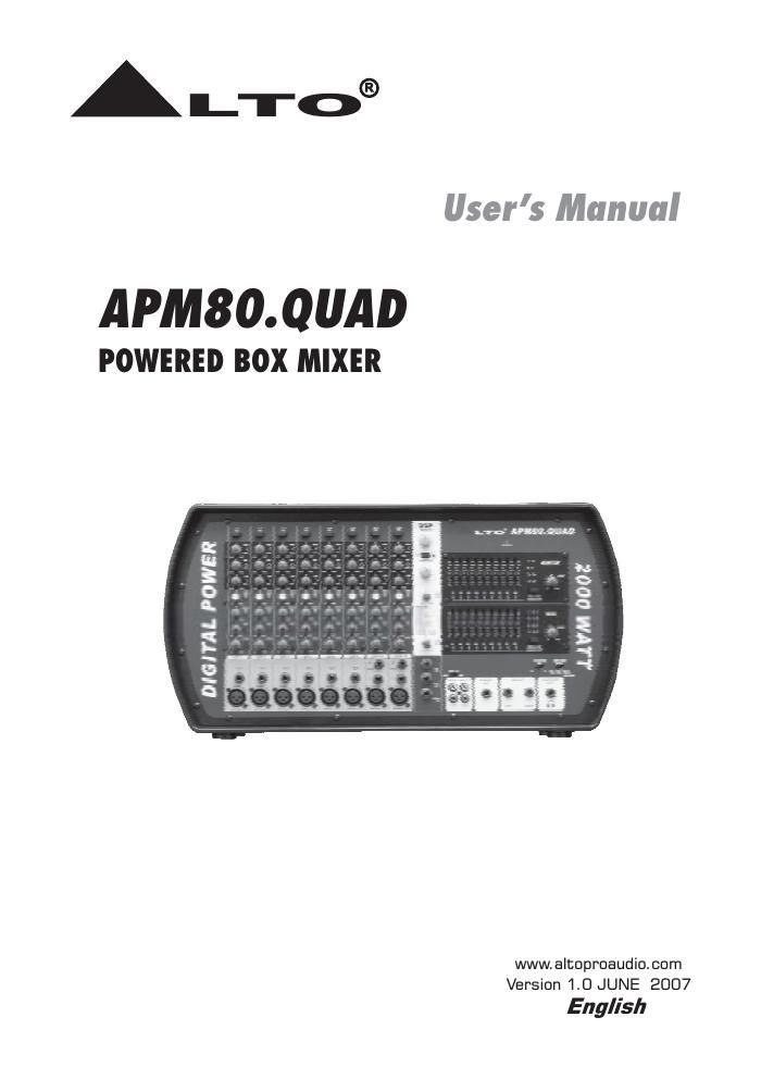 alto apm 80 quad users manual