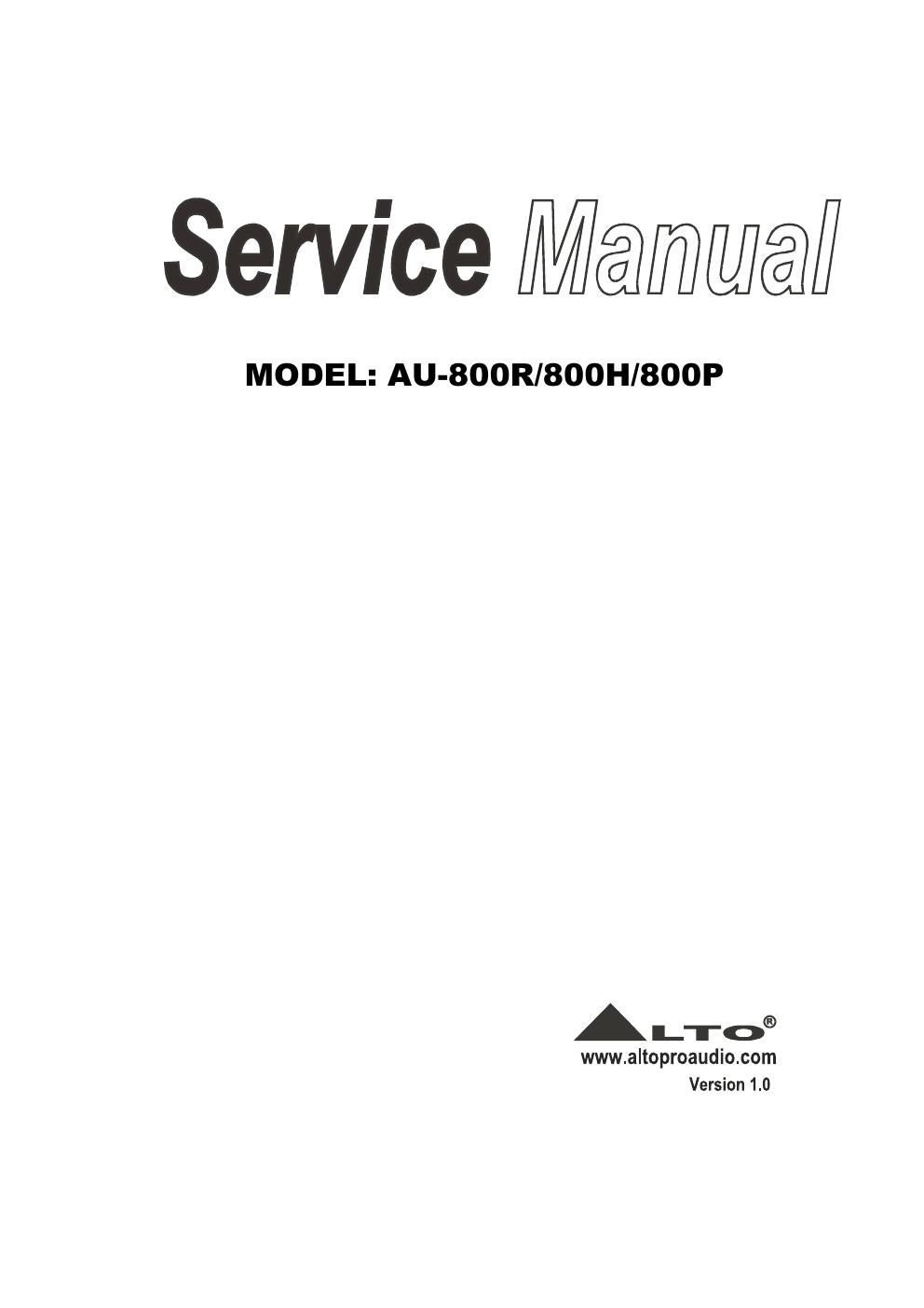 alto au 800 series service manual