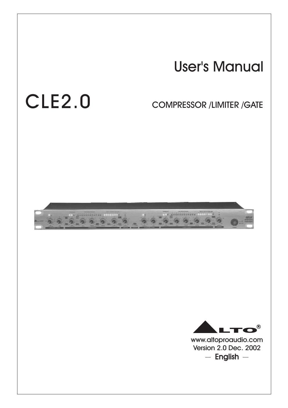 alto cle 2 0 user manual
