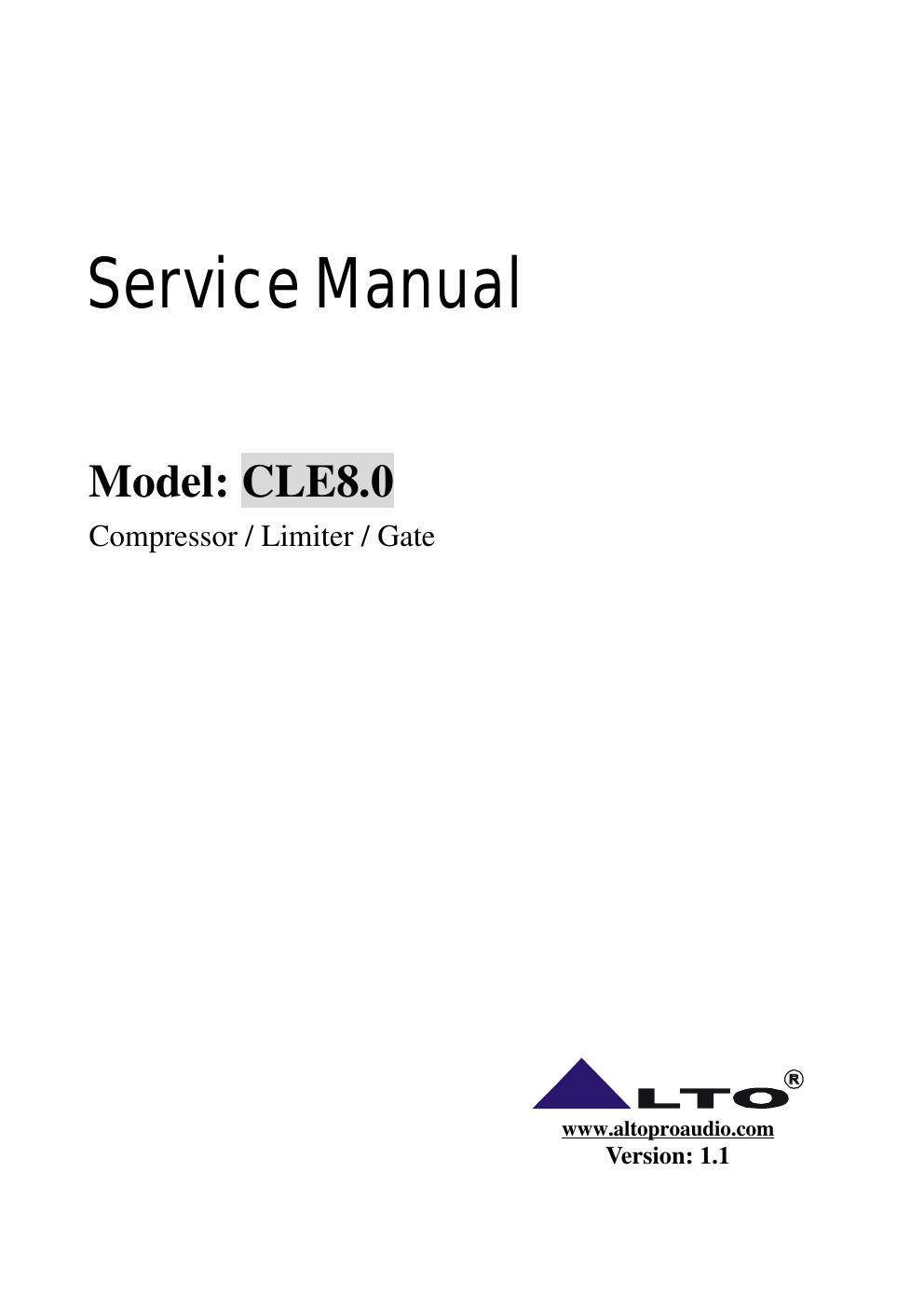 alto cle 8 0 service manual