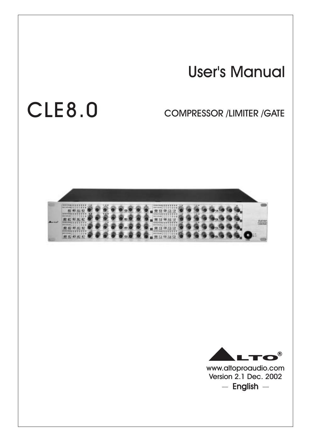 alto cle 8 0 user manual