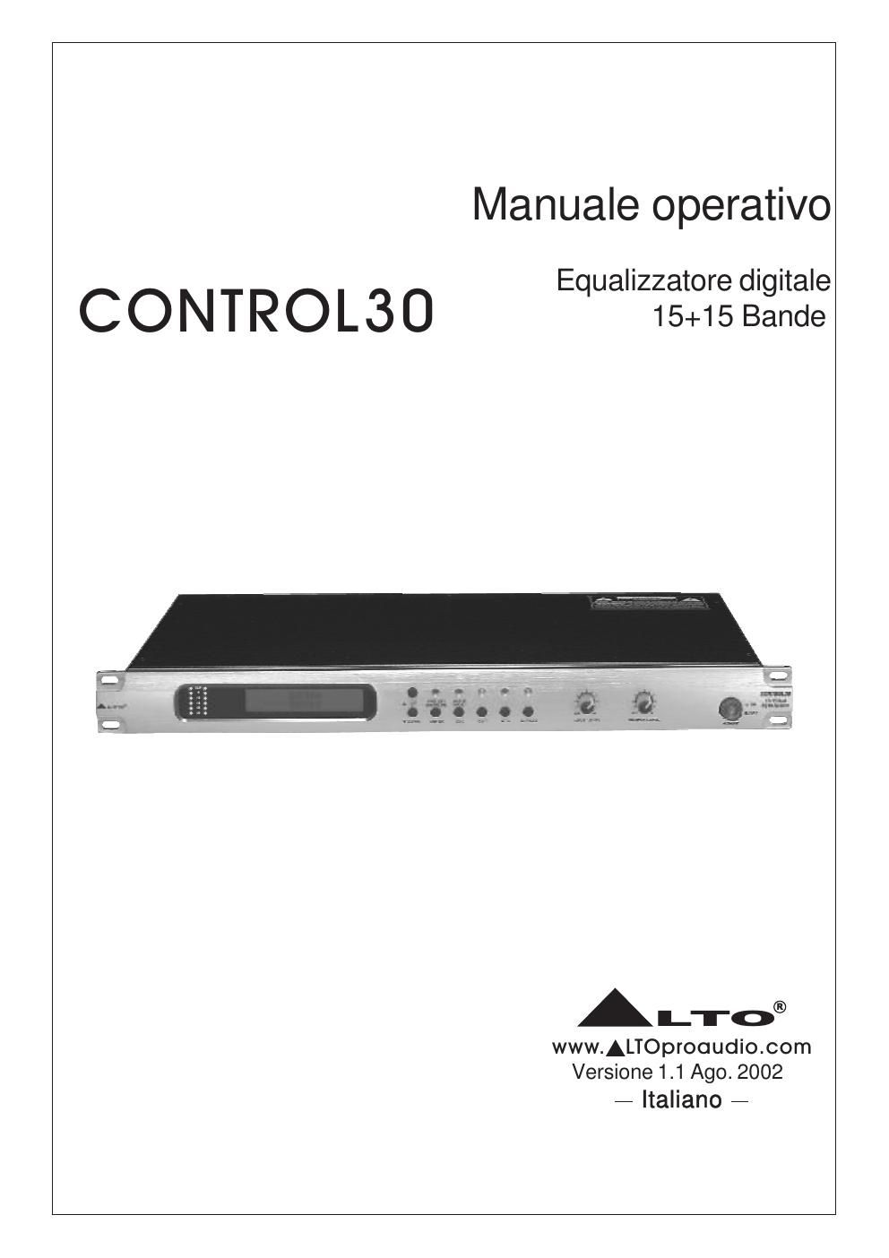 alto control 30 manuale istruzioni