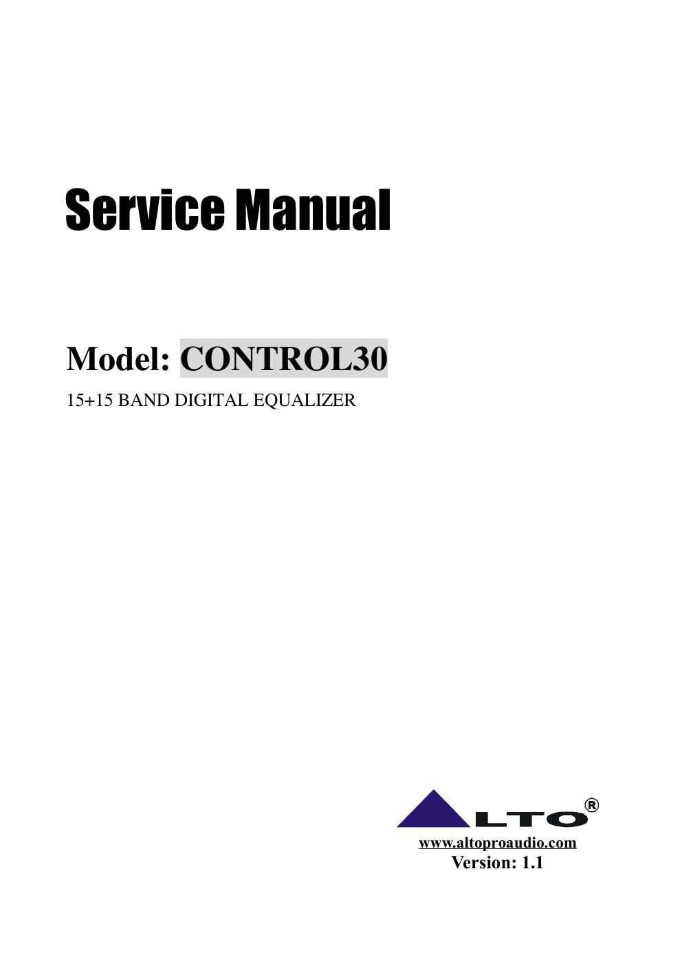 alto control 30 service manual