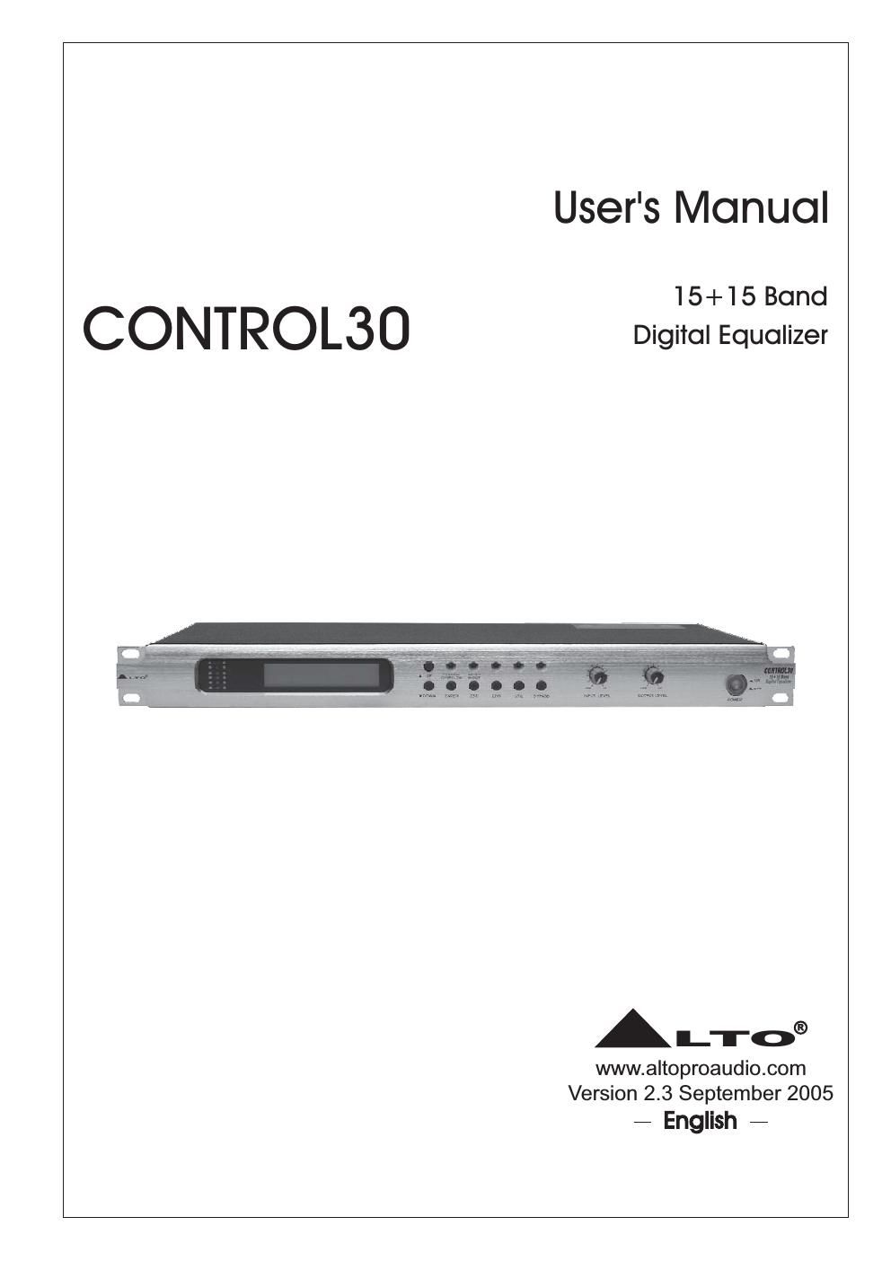 alto control 30 user manual