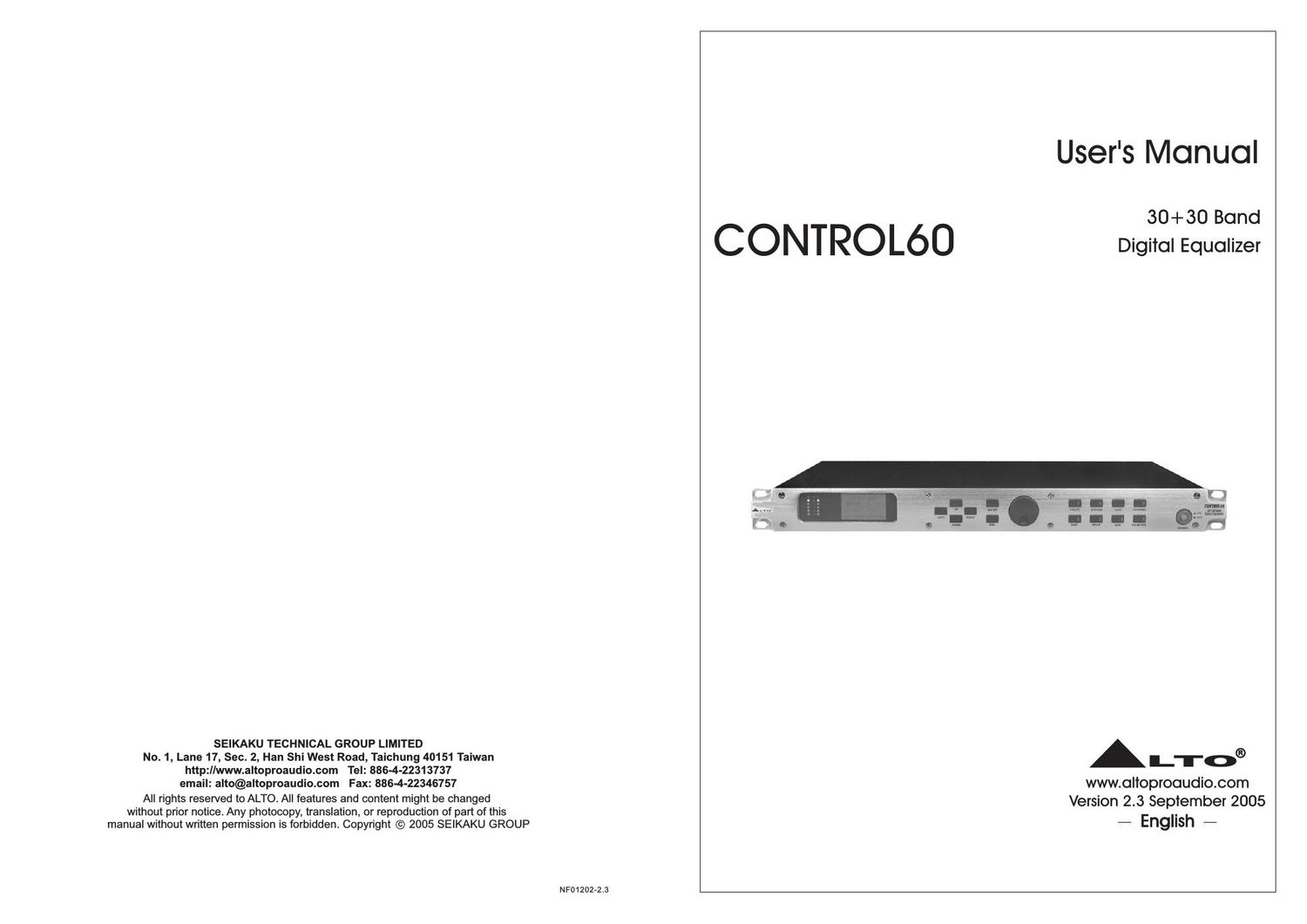 alto control 60 user manual