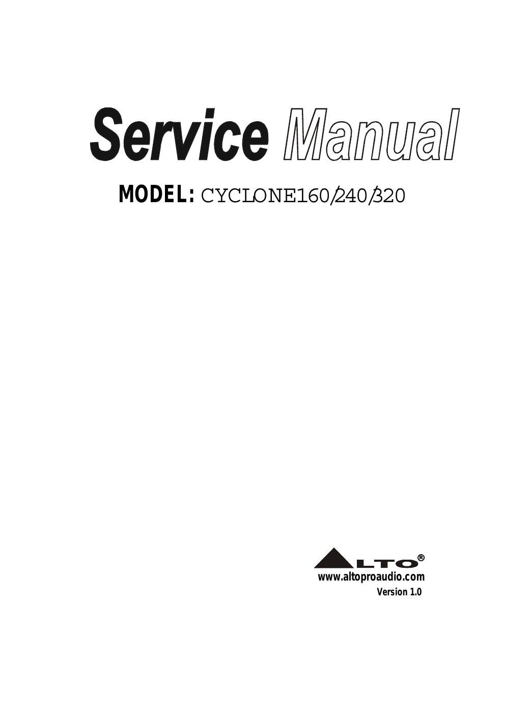 alto cyclone 160 service manual