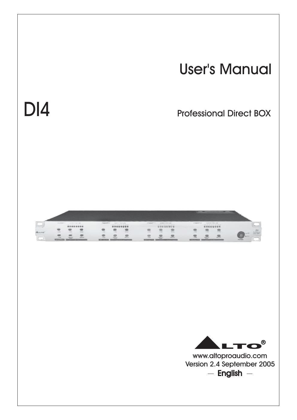 alto di 4 user manual