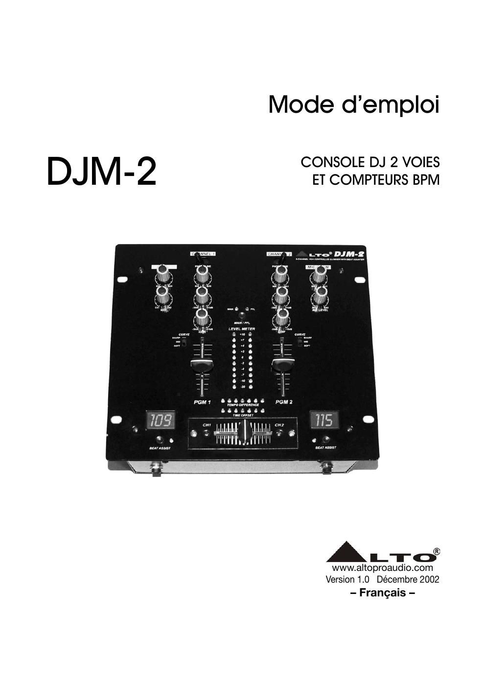 alto djm 2 mode emploi