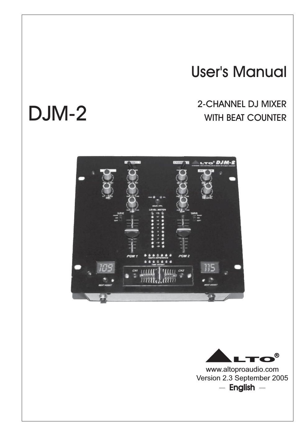 alto djm 2 owner manual