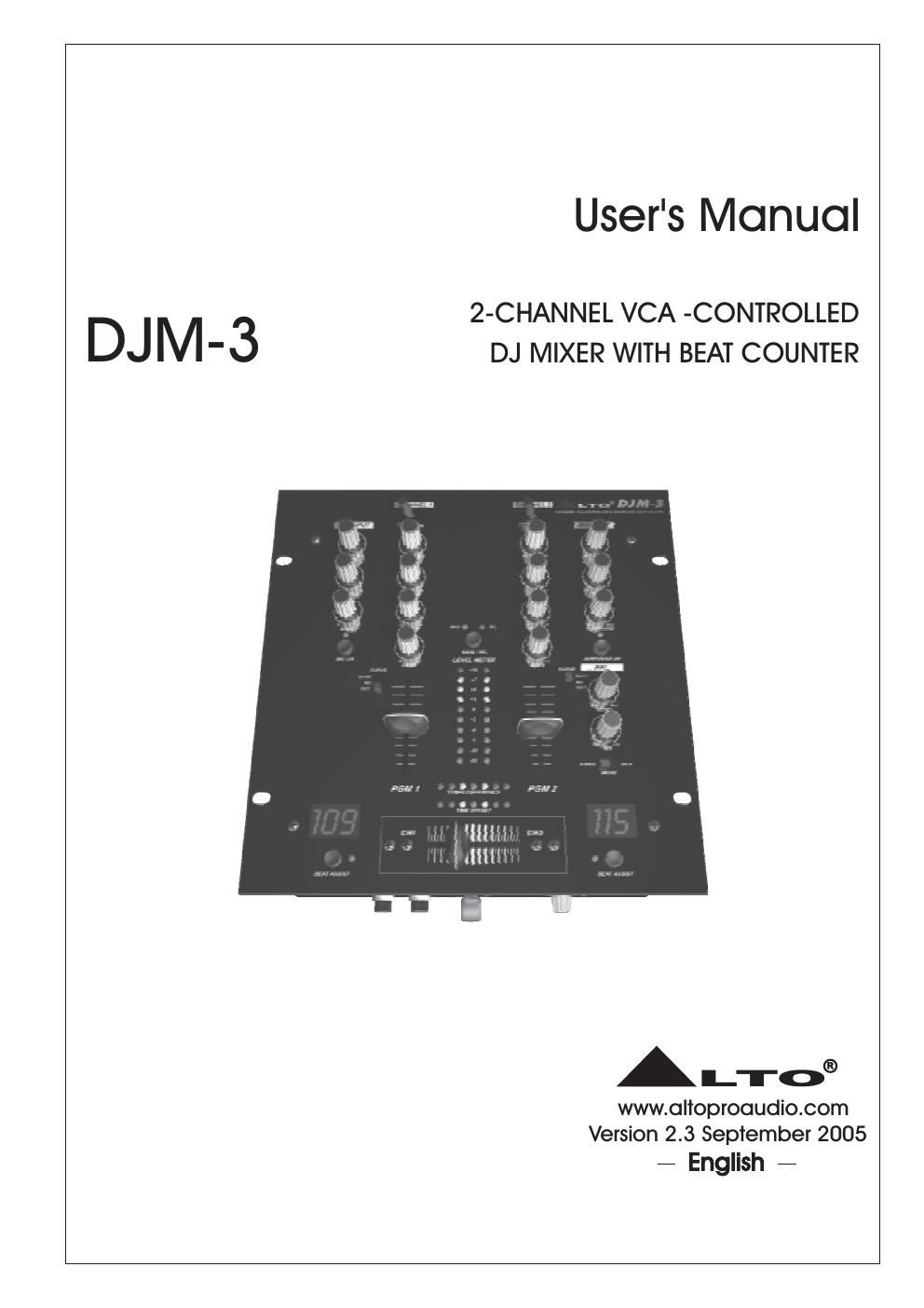 alto djm 3 users manual