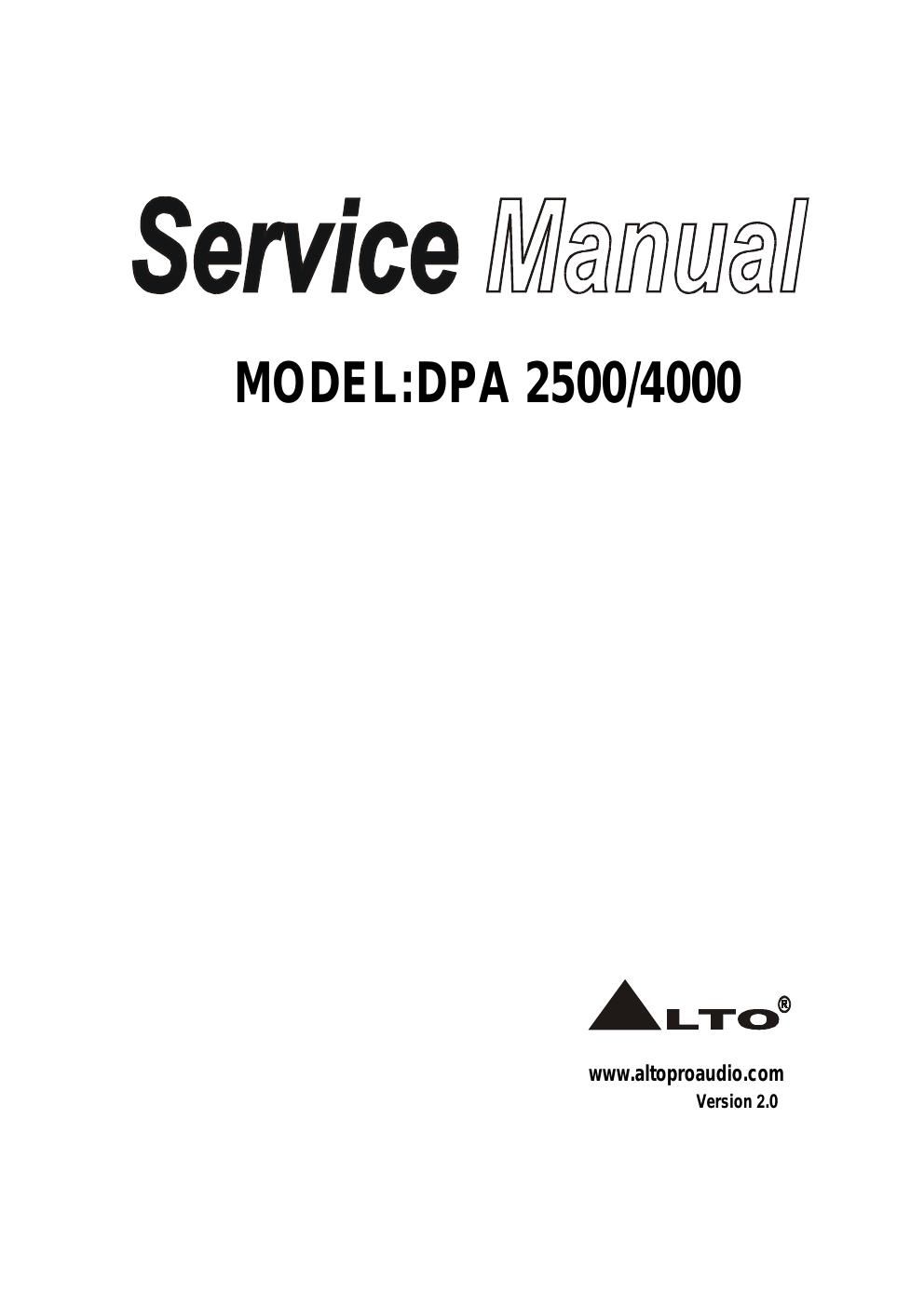 alto dpa 2500 service manual