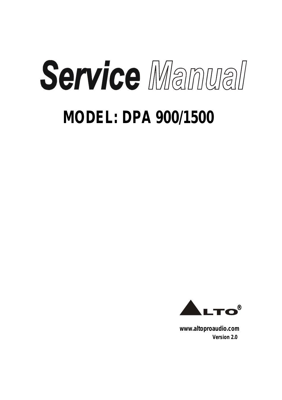 alto dpa 900 1500 power amp service manual
