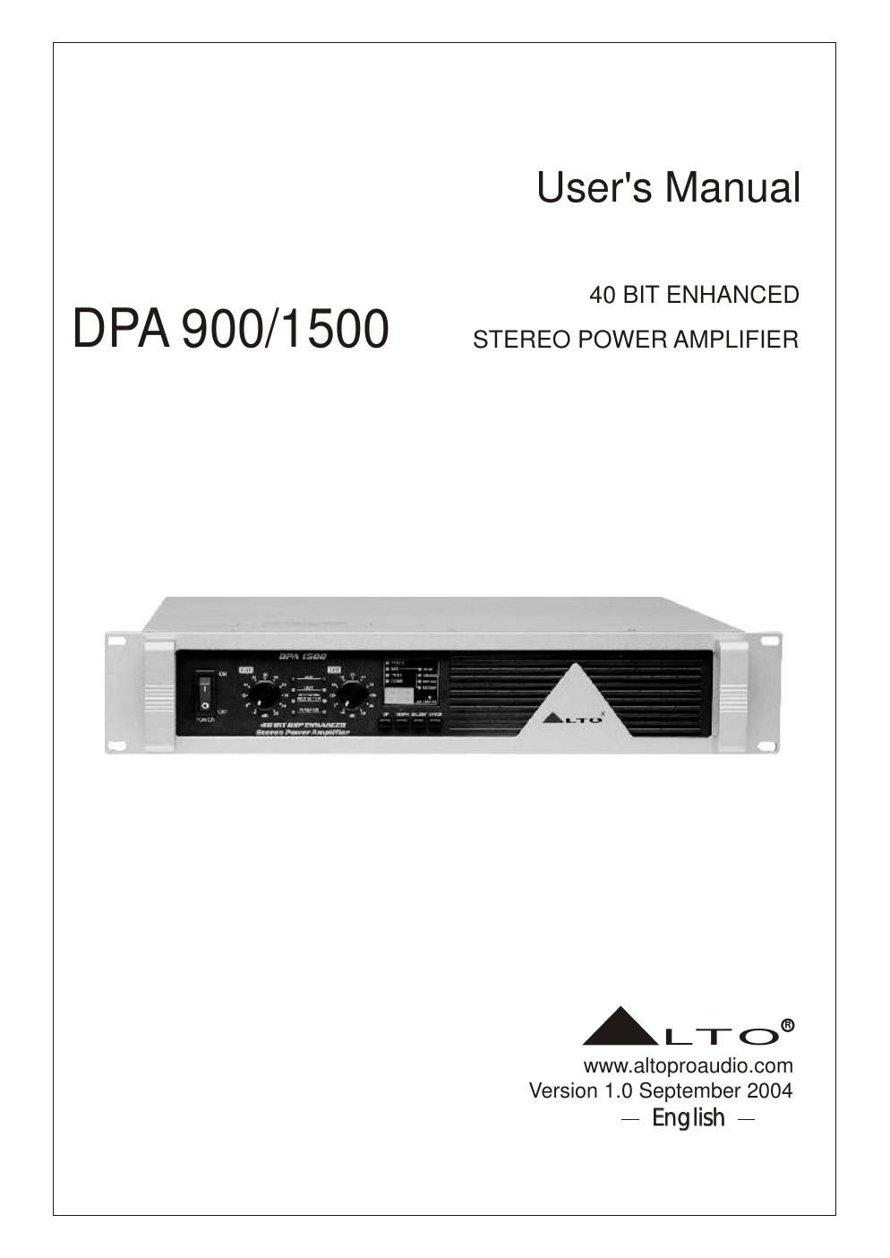 alto dpa 900 1500 user manual