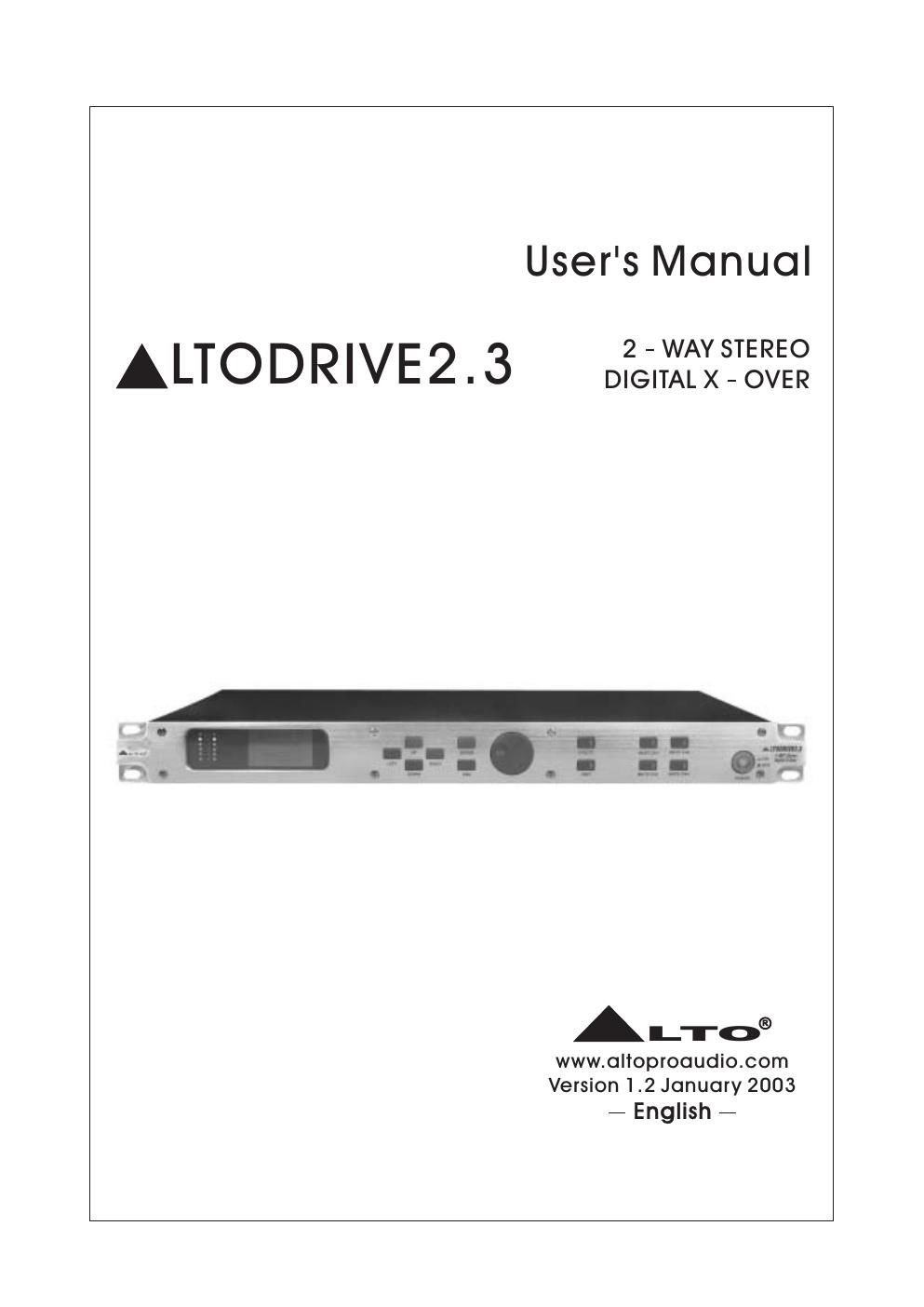 alto drive 2 3 users manual