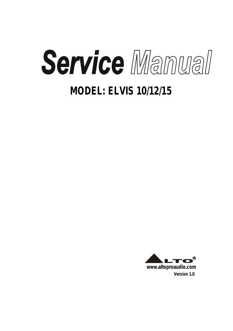 alto elvis 10 12 15 passive speakers service manual