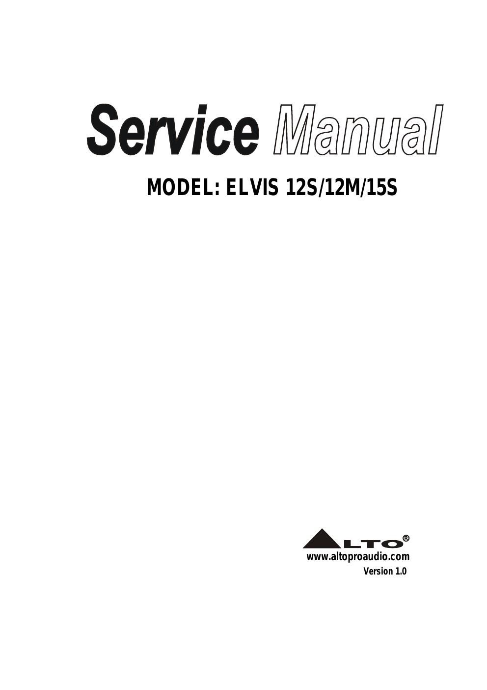 alto elvis 12m service manual
