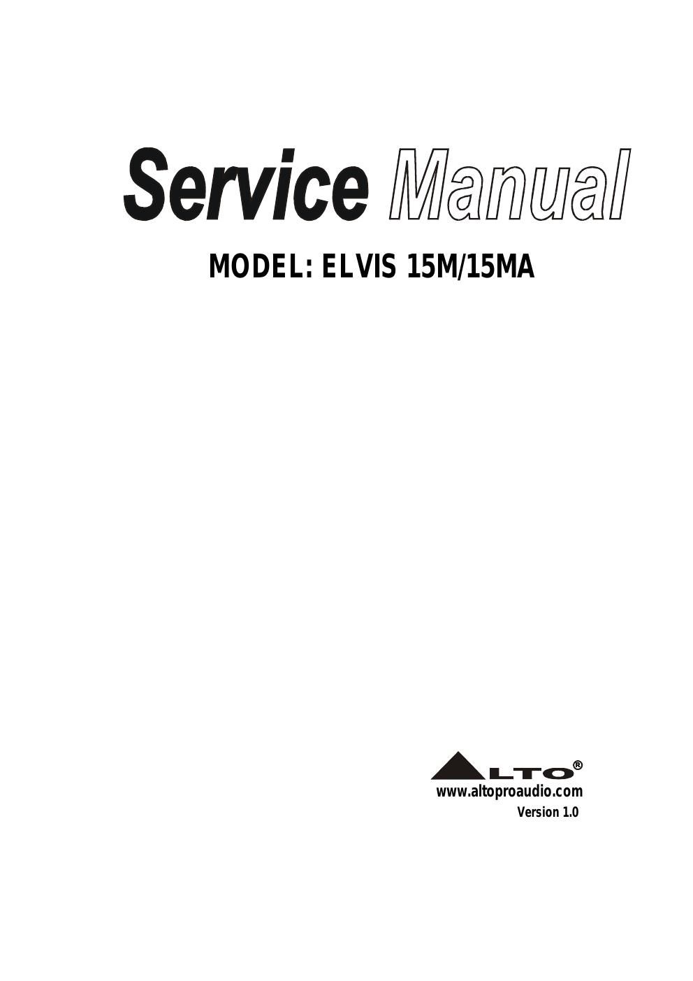 alto elvis 15m service manual