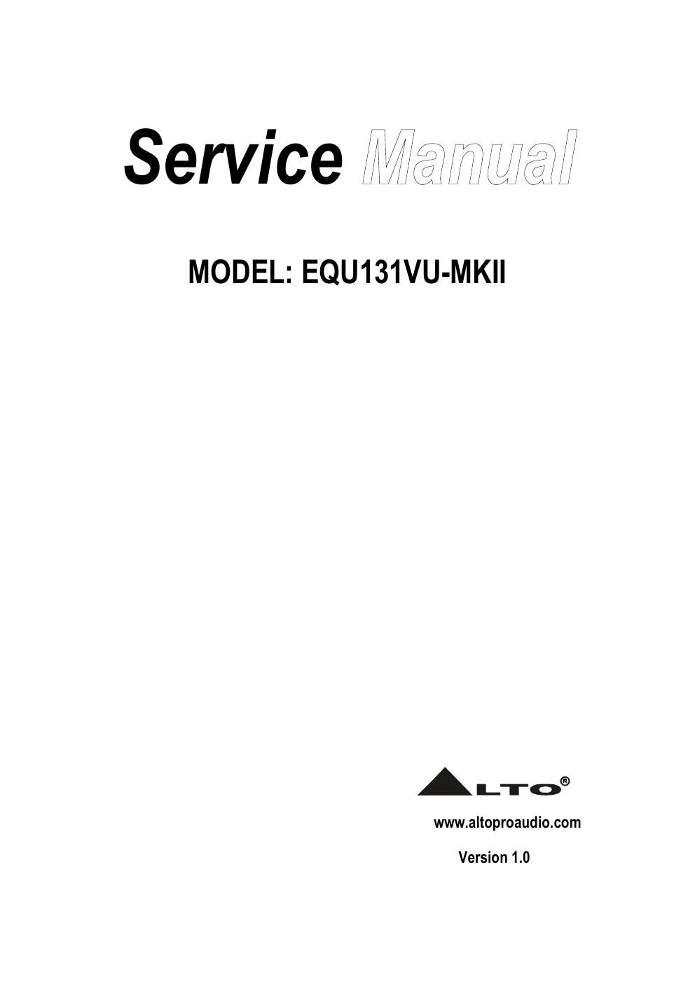 alto equ 131vu mkii service manual