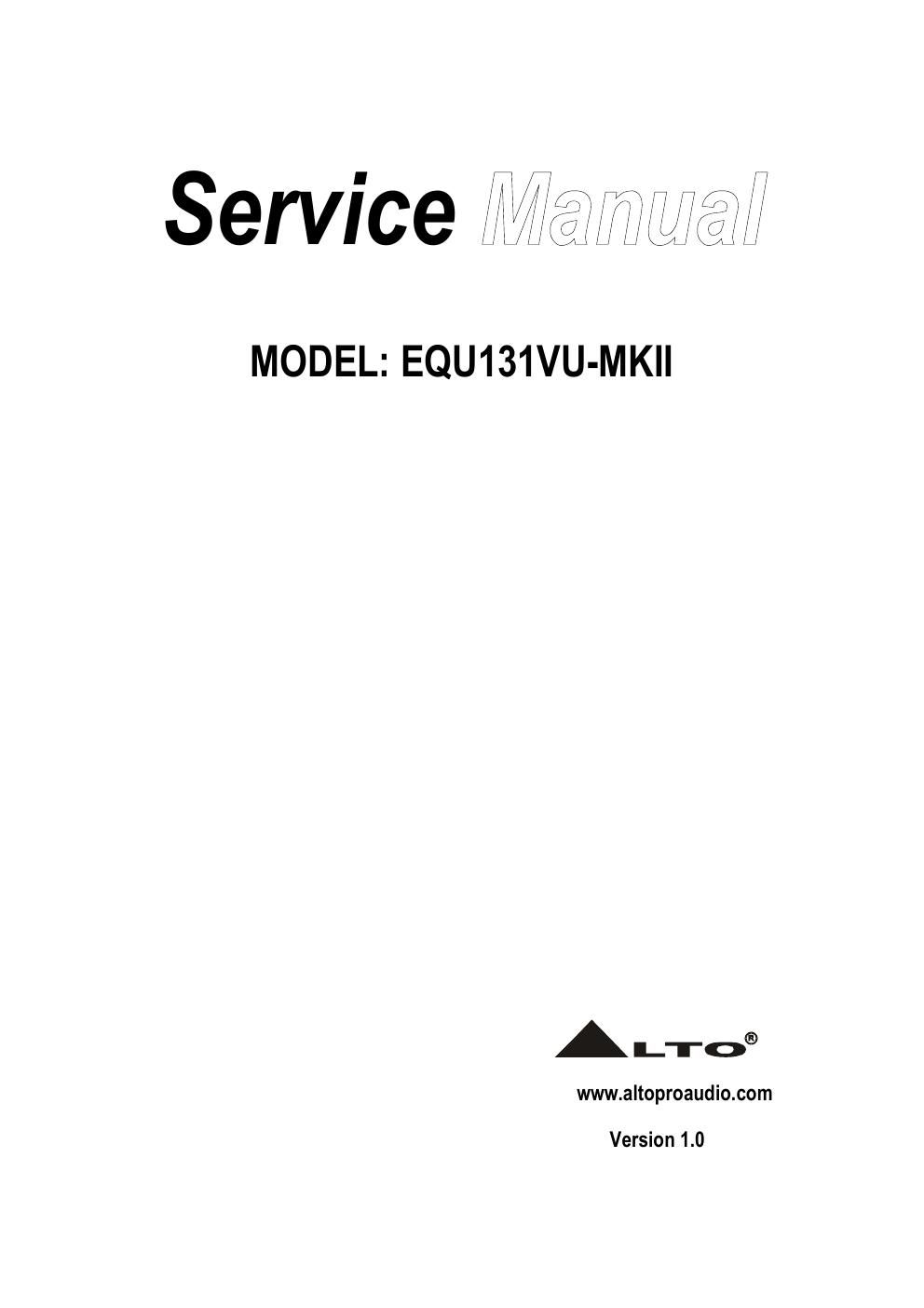 alto equ 131vu mkii service manual