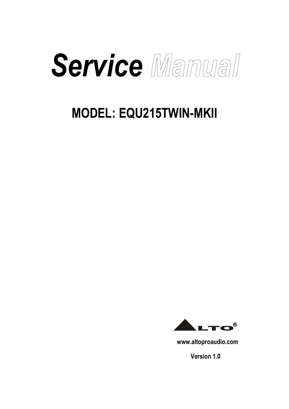 alto equ 215 mkii service manual