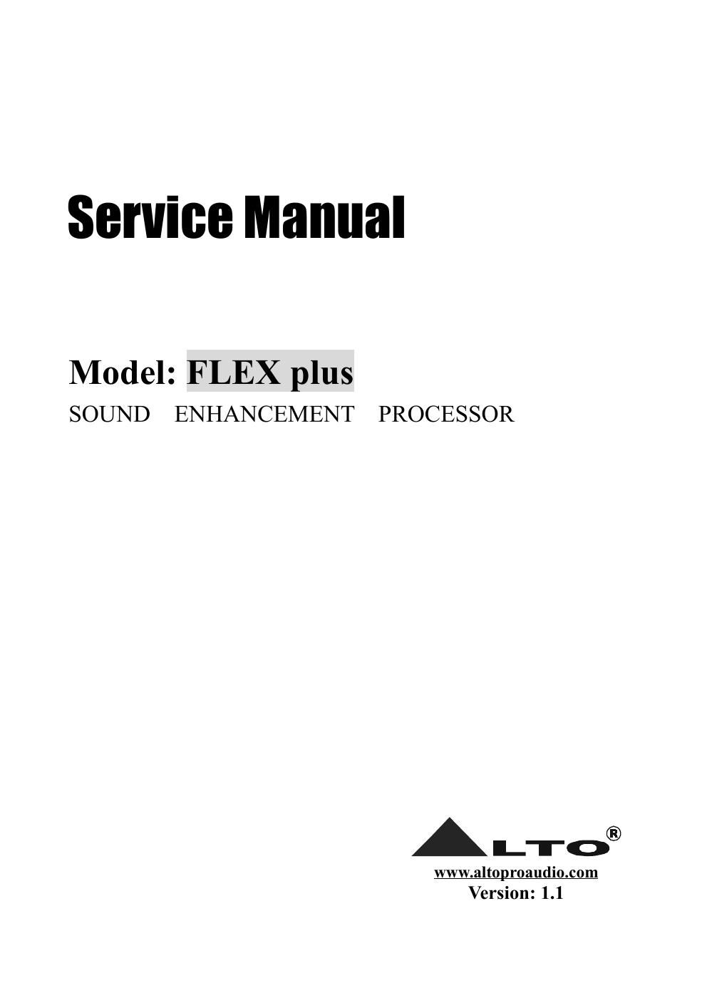 alto flex plus service manual
