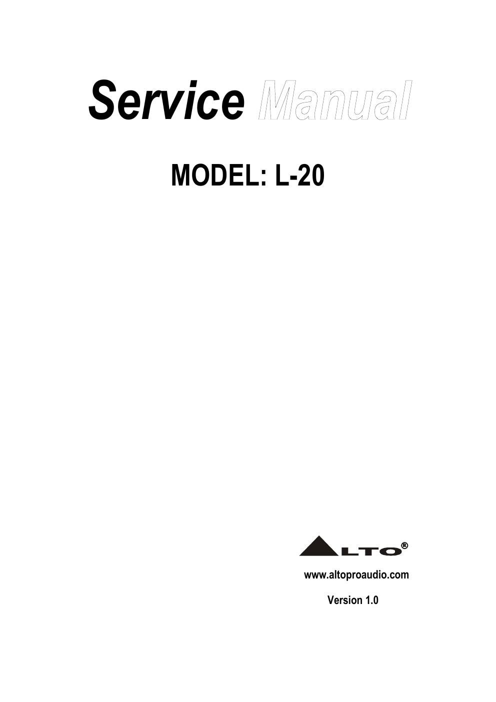 alto l 20 mixer service manual