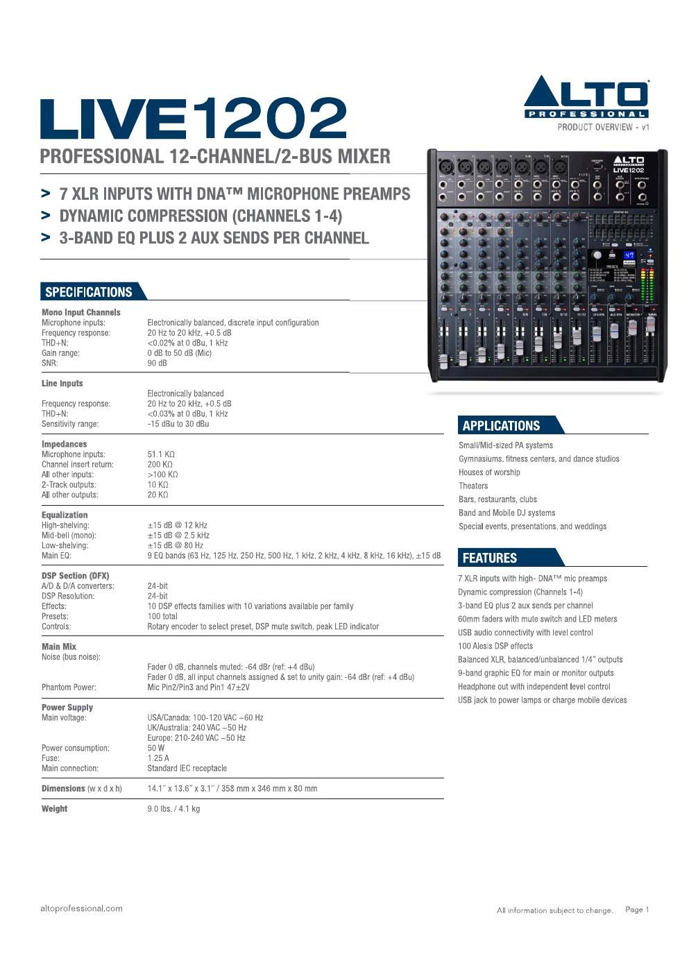 alto live 1202 brochure