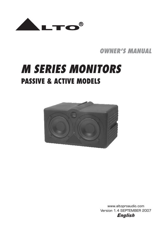 alto m series owners manual