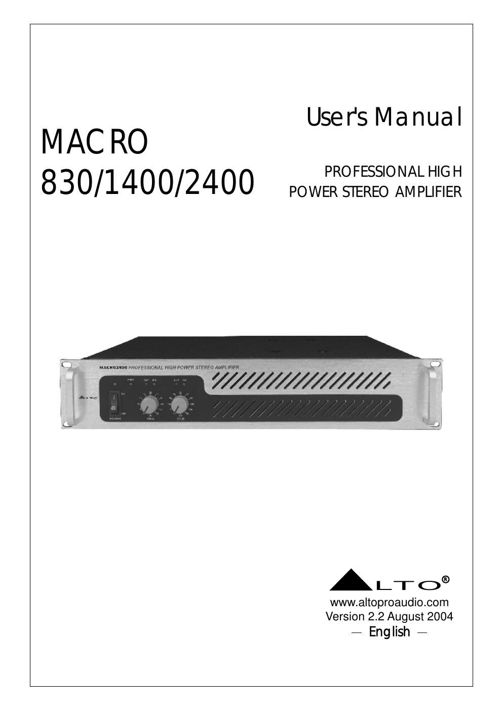 alto macro 830 1400 2400 owner manual en