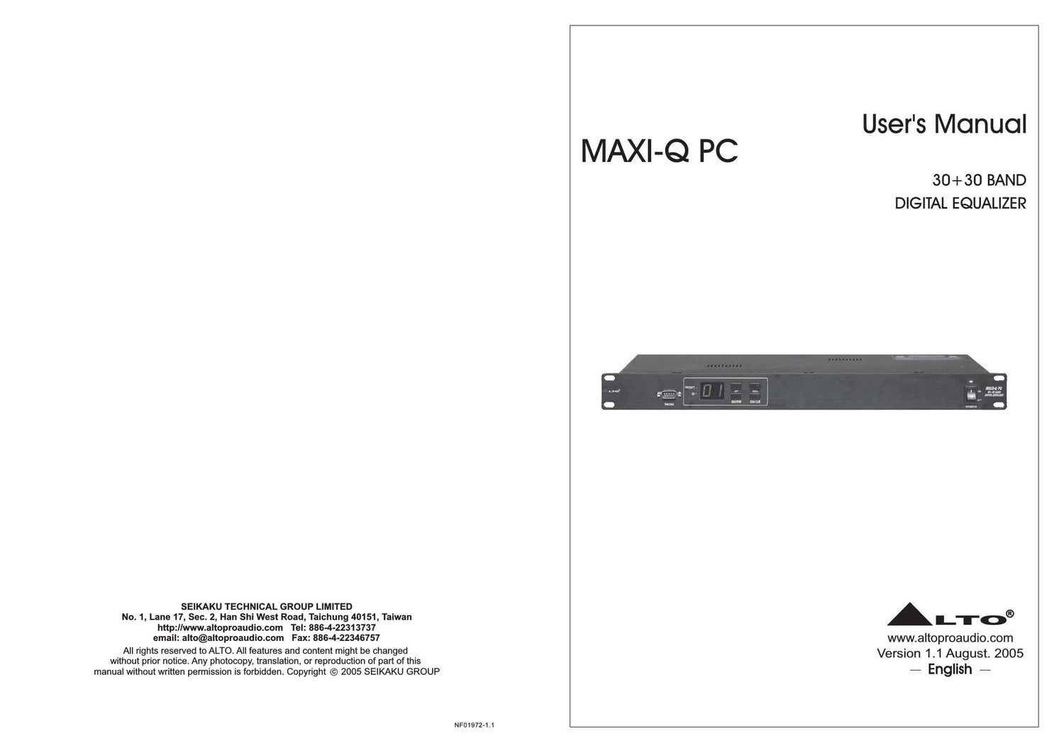 alto maxi q user manual