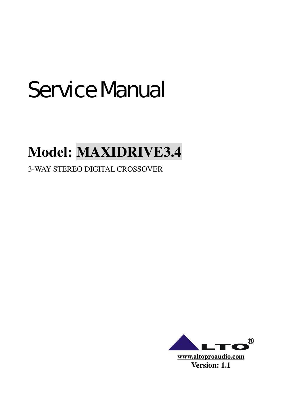 alto maxidrive 3 4 crossover service manual
