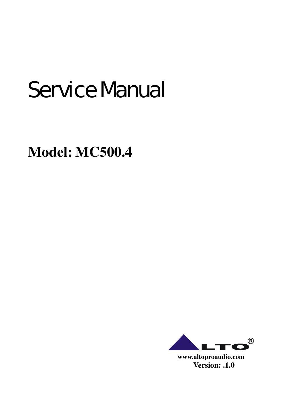 alto mc 500 4 service manual