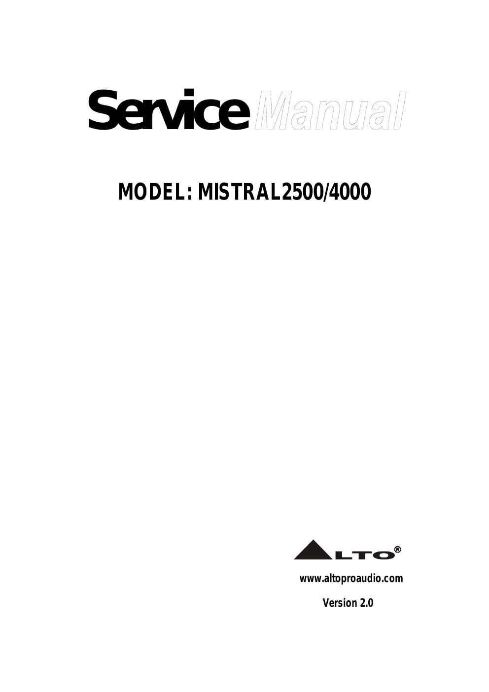 alto mistral 2500 4000 power amp service manual