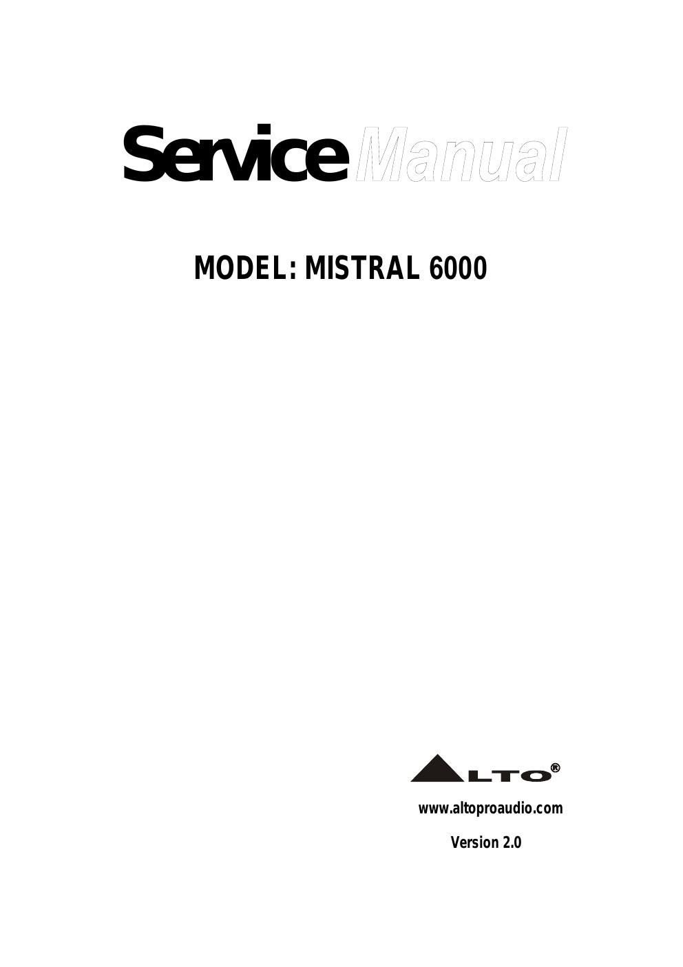 alto mistral 6000 power amp service manual
