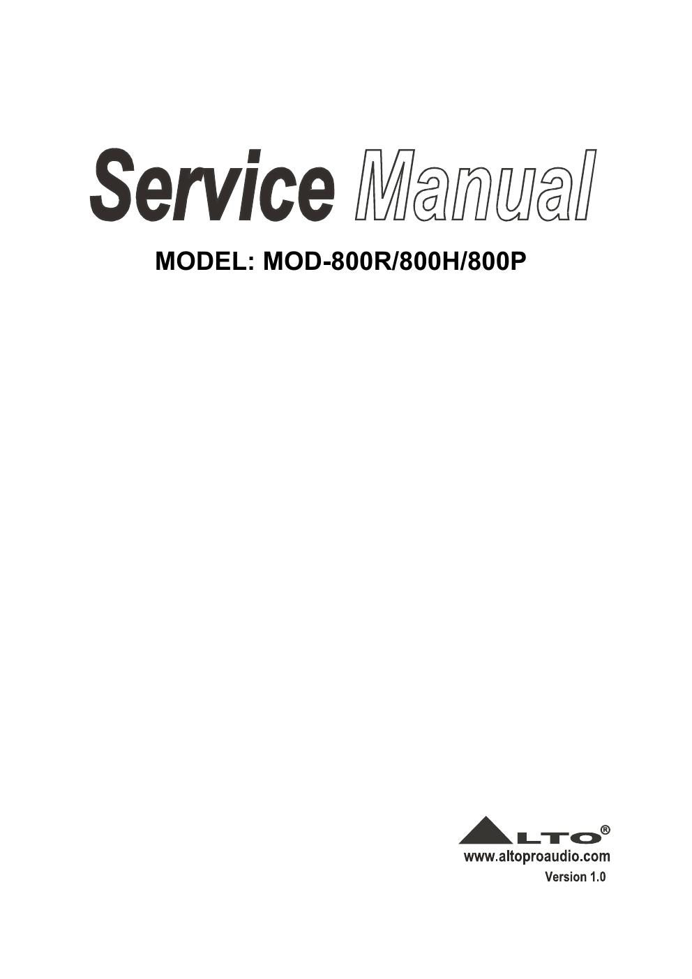 alto mod 800r26800h26800p service manual
