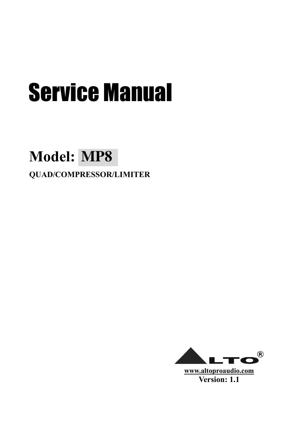 alto mp 8 service manual