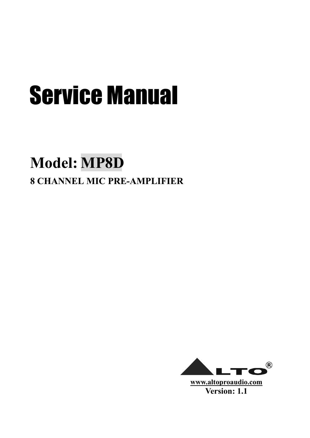 alto mp 8d service manual