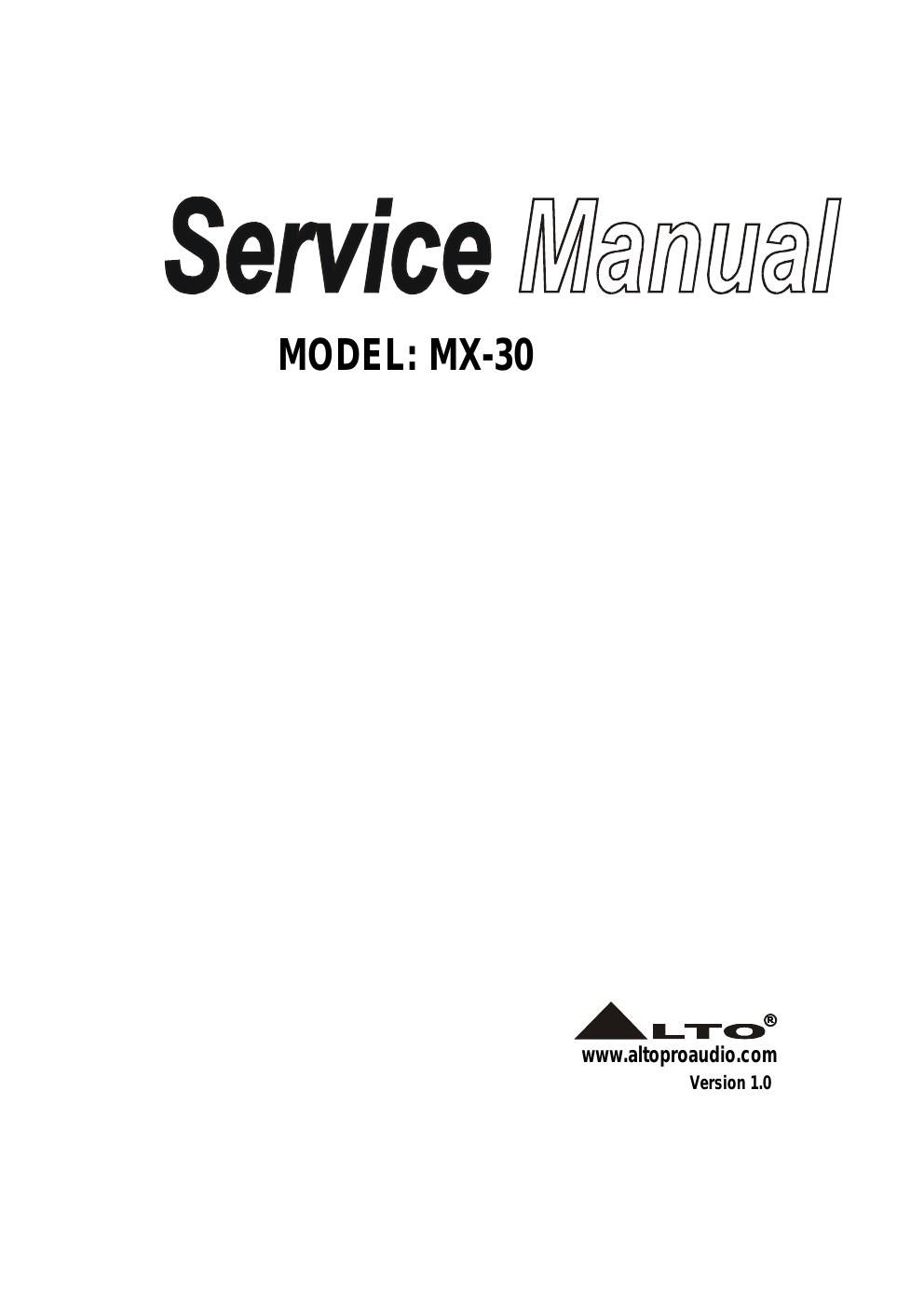 alto mx 30 service manual