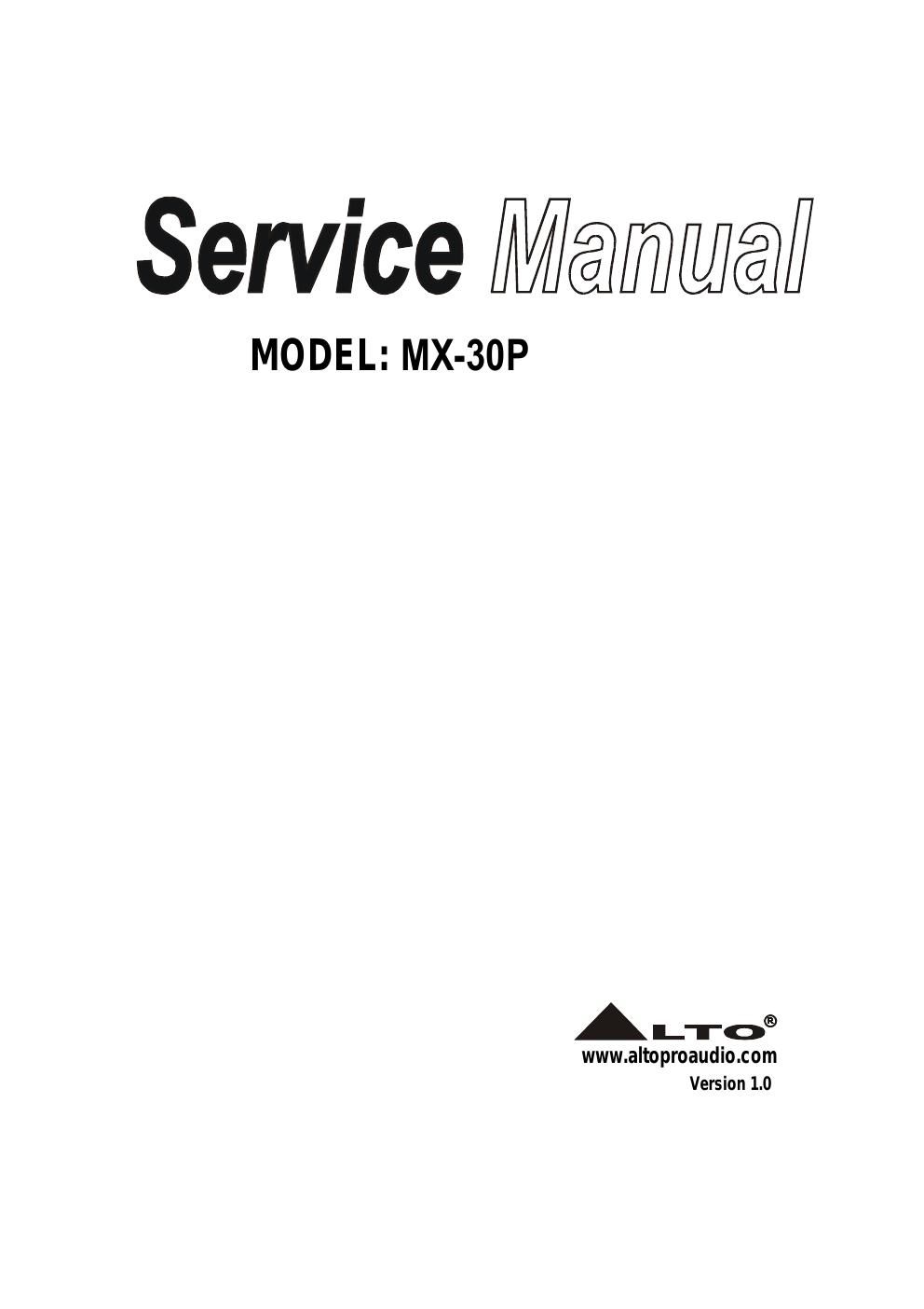 alto mx 30p service manual