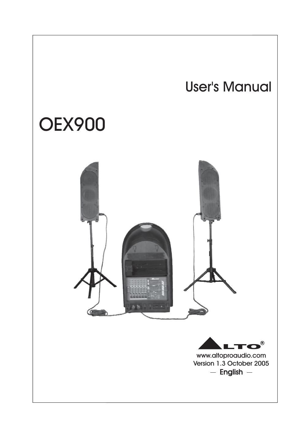 alto oex 900 users manual