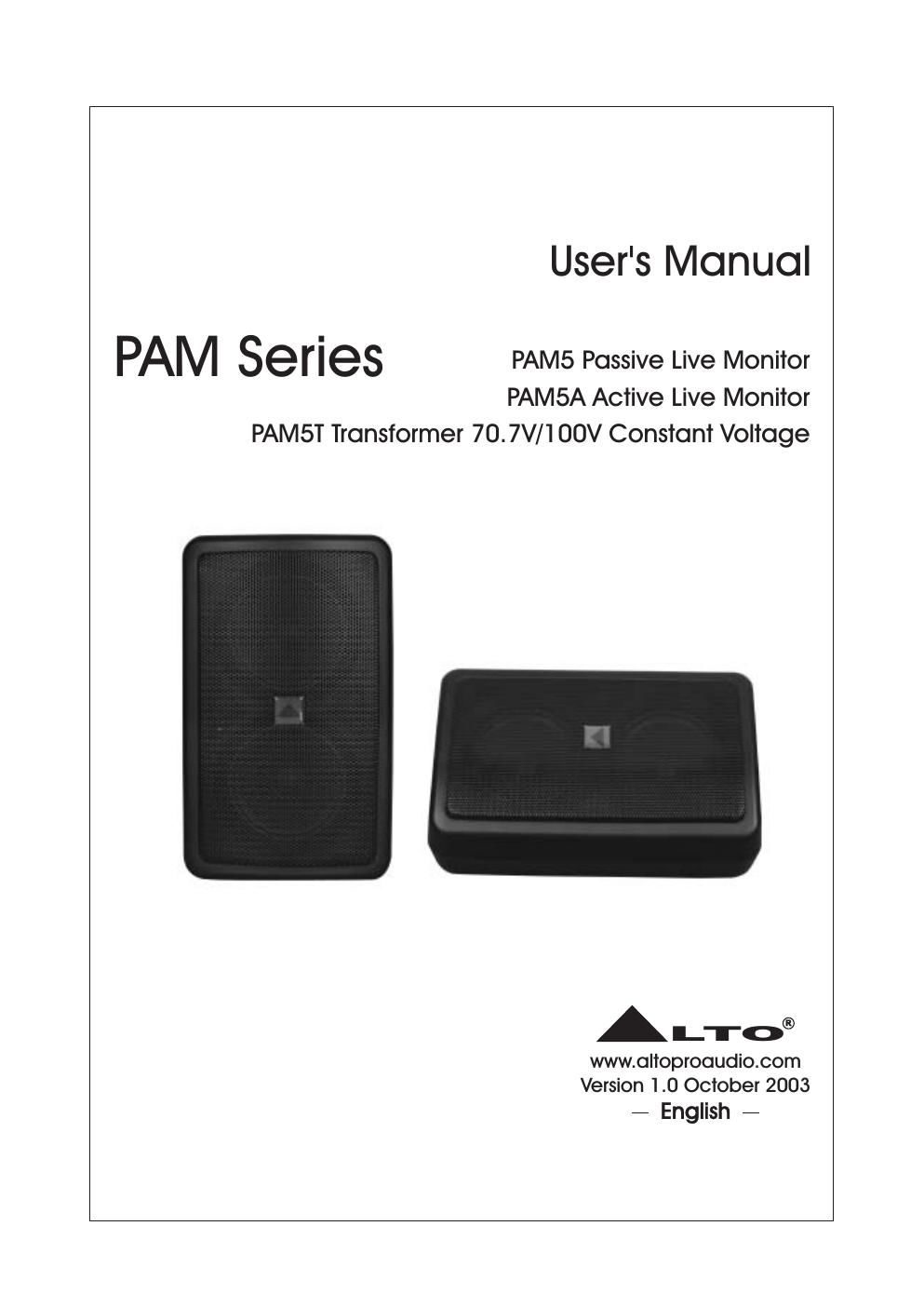 alto pam 5 users manual