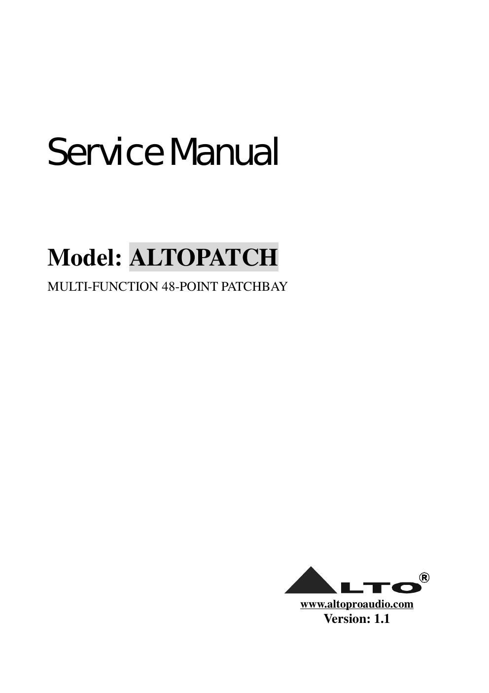 alto patch service manual