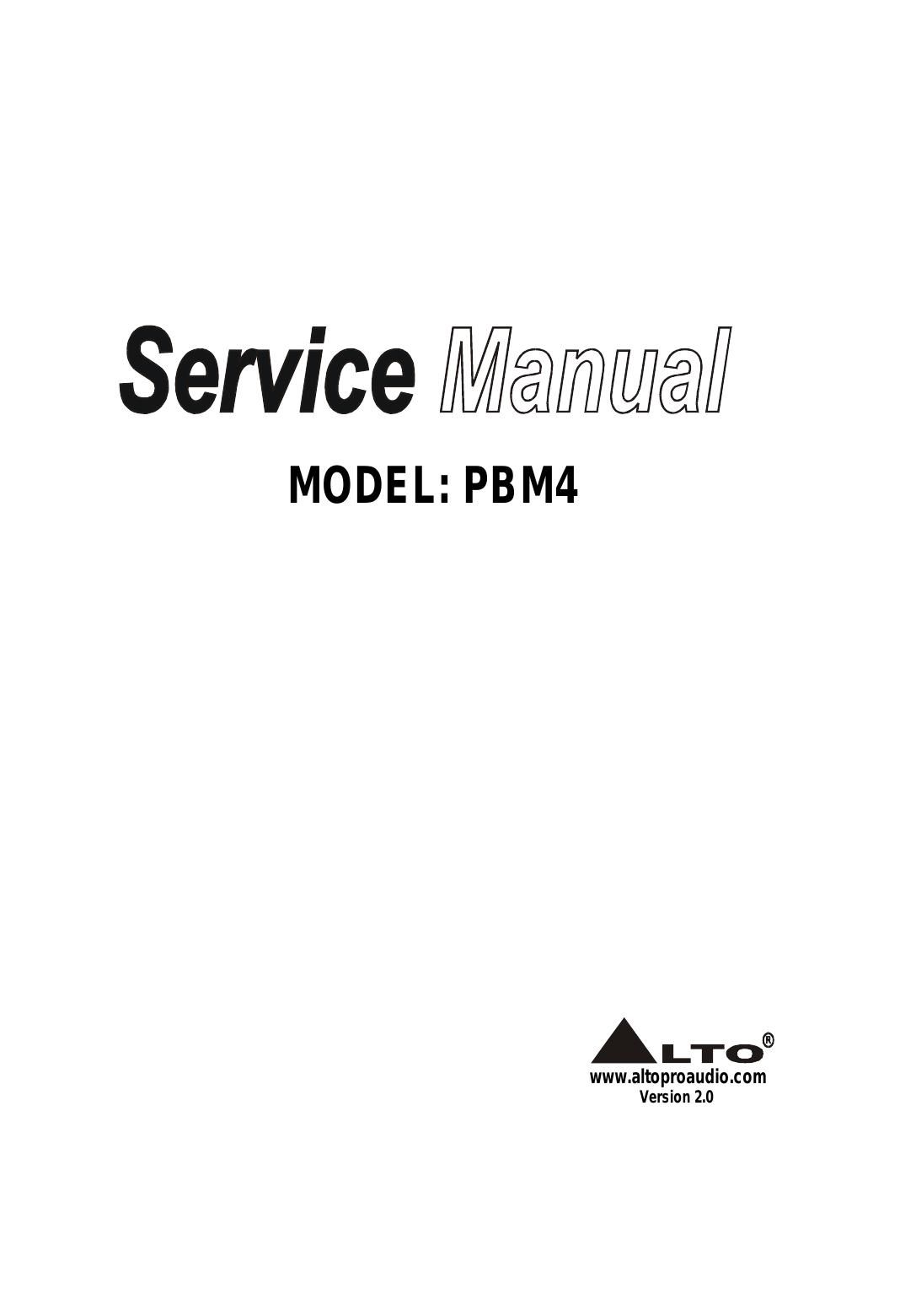 alto pbm 4 service manual