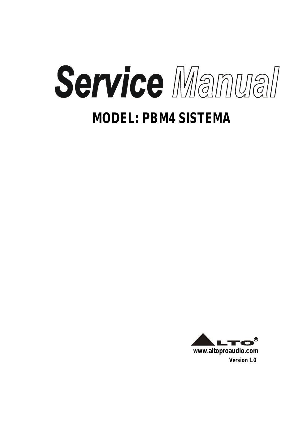alto pbm 4 sistema service manual