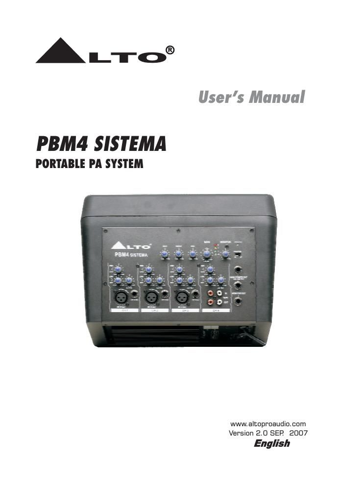 alto pbm 4 sistema users manual