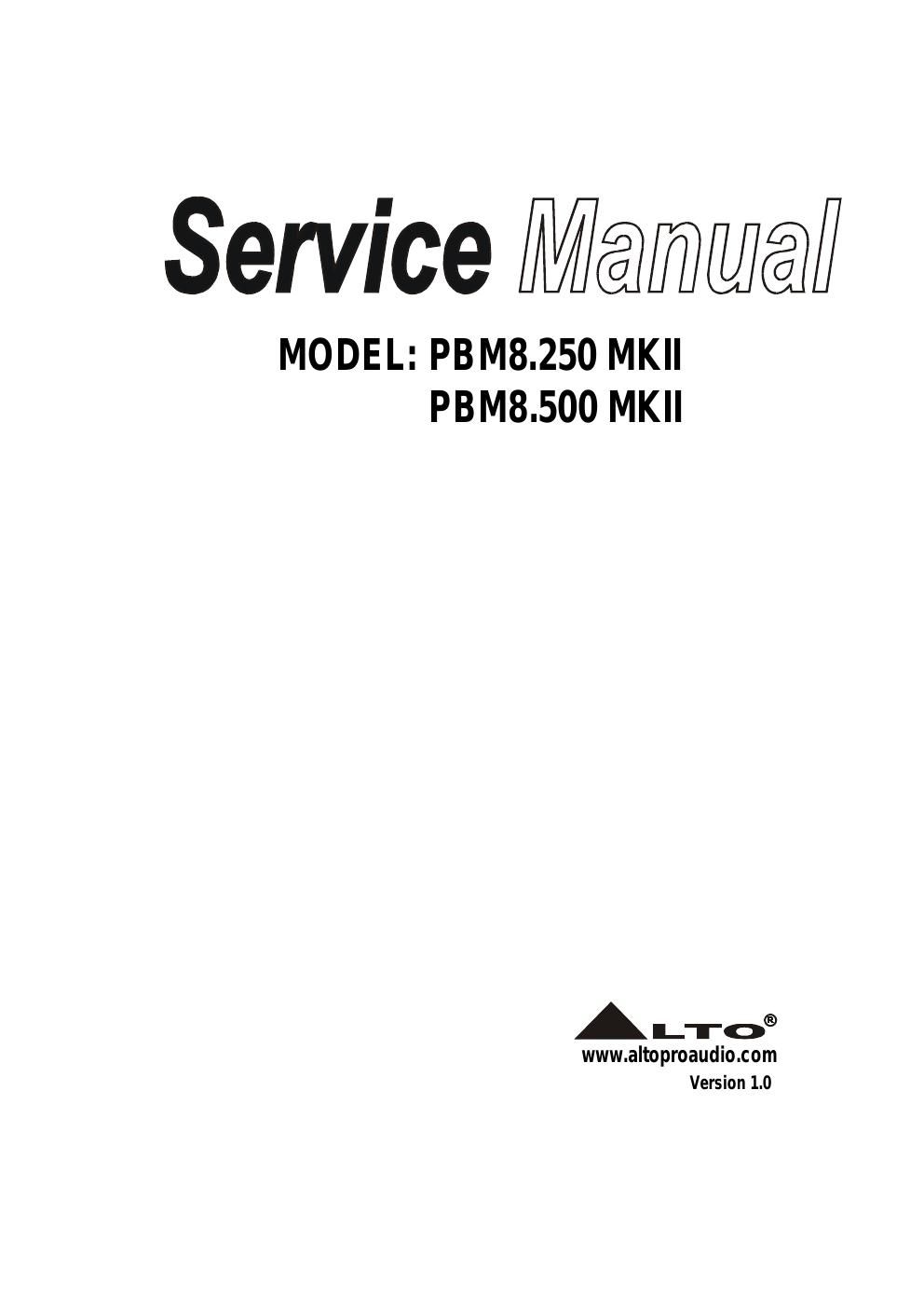 alto pbm 8 250 500 mkii powered mixer service manual