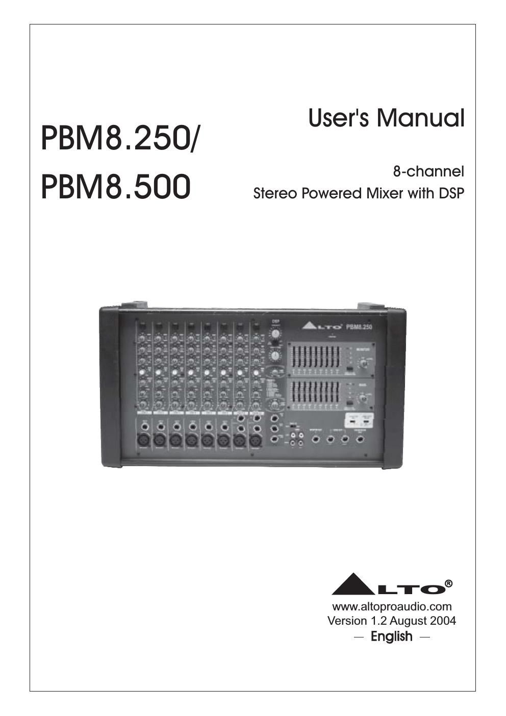 alto pbm 8 250 500 owner manual